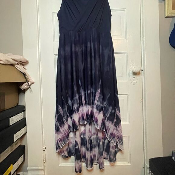 Simply Vera Hi-Lo Tie Dye Chiffon Sleeveless dress - Picture 3 of 12